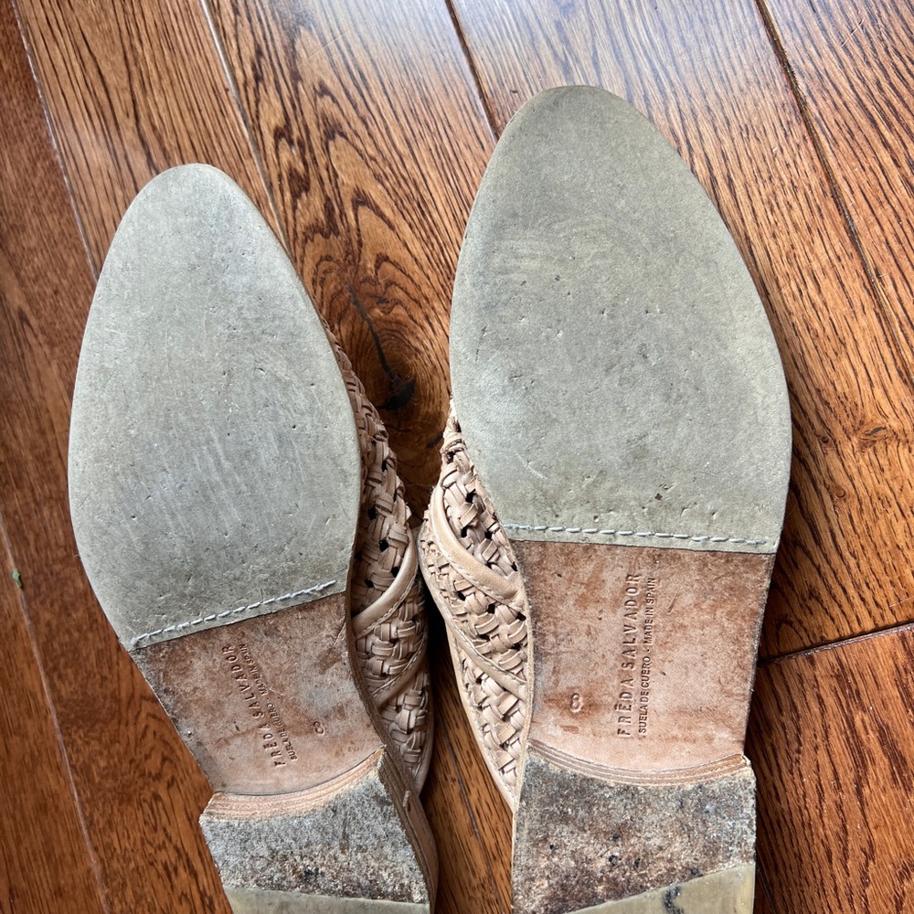 Freda Salvador Keen Woven Tan Mules - Picture 3 of 5